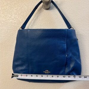 Coach Blue Leather Shoulder Bag with Classic Hobo Design